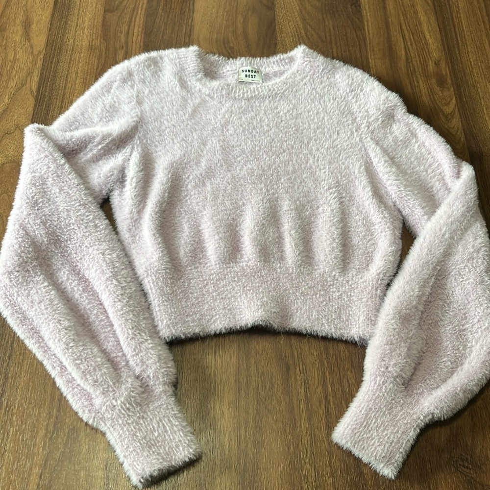 Aritzia purple fuzzy top